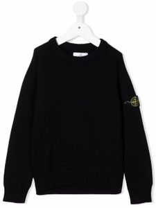 Stone Island Junior pull à patch logo - Noir