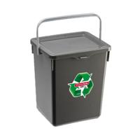 Plasticforte Opbergbox of keuken GFT afval bakje - kunststof - met deksel - antraciet - 5 Liter