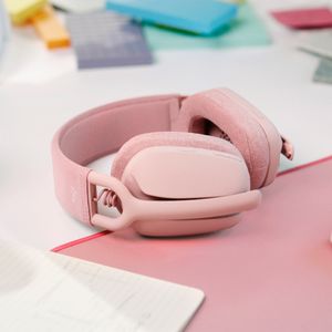 Logitech ZONE VIBE 100 Over Ear headset Bluetooth Stereo Roze Ruisonderdrukking (microfoon), Noise Cancelling Volumeregeling, Microfoon uitschakelbaar (mute)