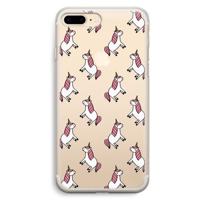 Eenhoorns overal: iPhone 7 Plus Transparant Hoesje