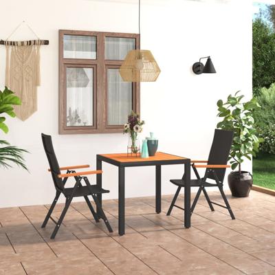 3-delige Tuinset zwart en bruin