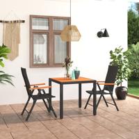 3-delige Tuinset zwart en bruin