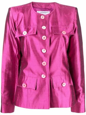Saint Laurent Pre-Owned veste en soie à simple boutonnage (années 2000) - Rose