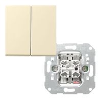 Gira serieschakelaar met drukknop creme glanzend 081500 + 029501