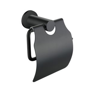 Toiletborstel Aloni Aloni | Wandmontage | Met klep | Messing | Zwart mat
