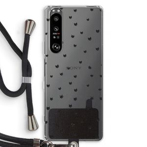 Kleine kattenkopjes: Sony Xperia 1 III Transparant Hoesje met koord
