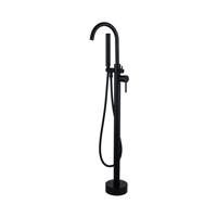 Fortifura Calvi Vrijstaande Badkraan - 113cm - handdoucheset - mat Zwart SW377840 Fortifura Calvi Vrijstaande Badkraan - 113cm - handdoucheset - mat Zwart SW377840