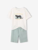 Jongensset short + T-shirt saliegroen Jongensset short + T-shirt saliegroen