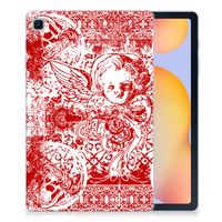 Tablet BackCover Samsung Galaxy Tab S6 Lite | S6 Lite (2022) Angel Skull Rood - thumbnail