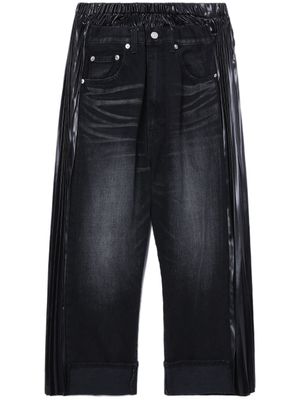 Junya Watanabe jean ample à coupe courte - Noir