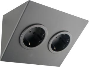 Caressi contactdoos 2-voudig met randaarde (NL) 11,5x14x5,9 cm zwart