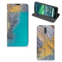 Nokia 2.3 | Standcase | Marble Blue Gold