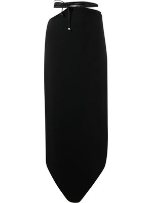 V:PM ATELIER jupe mi-longue Swirl à design asymétrique - Noir