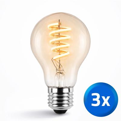Zigbee e27 spiraal filament lamp dual white a60 amberkleurig - voordeelset van 3