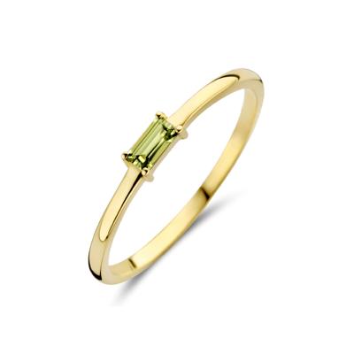 14k Geelgouden Ring met Peridot - Geboortesteen Augustus 2,5mm