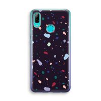 Dark Rounded Terrazzo: Huawei P Smart (2019) Transparant Hoesje