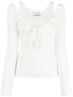 Natasha Zinko Heart cut-out long-sleeve T-shirt - Blanc - thumbnail