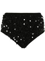 Maison Margiela short court orné de sequins à taille haute - Noir