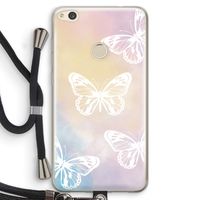 White butterfly: Huawei Ascend P8 Lite (2017) Transparant Hoesje met koord