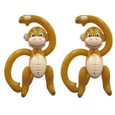 Opblaasbaar aapje - 2x - 61 cm - Tropische feest decoratie