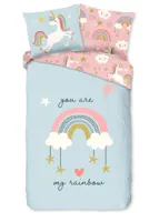 Good Morning Peuter dekbedovertrek "eenhoren en regenbogen" - Multi - (120x150 cm) - Katoen
