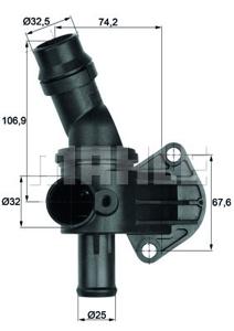 Thermostaat, koelvloeistof MAHLE, u.a. für Audi, VW, Seat, Skoda