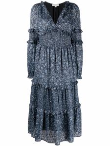 Michael Michael Kors robe mi-longue à fleurs - Bleu