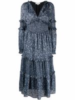 Michael Michael Kors robe mi-longue à fleurs - Bleu