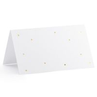 Naamkaartjes/plaatskaartjes Stippen - Bruiloft - wit/goud - 10x stuks - 10 x 6 cm