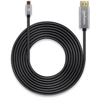 Manhattan 354851 DisplayPort-kabel DisplayPort / USB-C Aansluitkabel DisplayPort-stekker, USB-C stekker 3.00 m Grijs, Zwart Afgeschermd (drievoudig), Vergulde