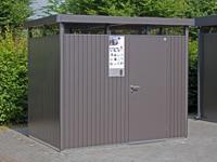 Biohort Metalen tuinhuis Highline H1 275x155x222 cm met enkele deur- Plat dak- Metaal- Biohort