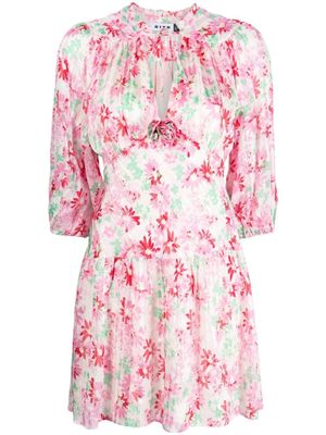 Rixo robe courte à fleurs - Rose