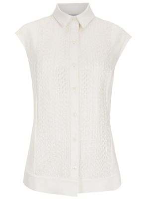 Gloria Coelho chemise boutonnée à mancherons - Blanc