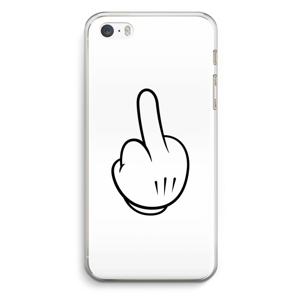 Middle finger white: iPhone 5 / 5S / SE Transparant Hoesje