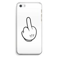 Middle finger white: iPhone 5 / 5S / SE Transparant Hoesje - thumbnail