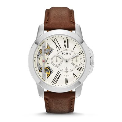 Horlogeband Fossil ME1144 Leder Bruin 22mm