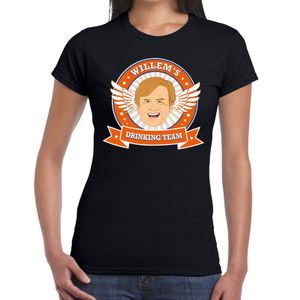 Zwart Koningsdag Willem drinking team t-shirt dames