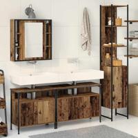 Badkamerkast set 4 pcs Oud hout 33 x 33 x 185.5 cm Bewerkt hout