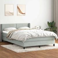 Boxspring met matras fluweel lichtgrijs 160x210 cm