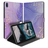 Uniek Nokia T20 Tablethoesje met Stand - Watercolor Paars Design | B2C Telecom