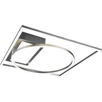 LED Plafondlamp - Plafondverlichting - Trion Dowino - 33W - Aanpasbare Kleur - Afstandsbediening - Dimbaar - Vierkant - Mat Nikkel - Aluminium - thumbnail