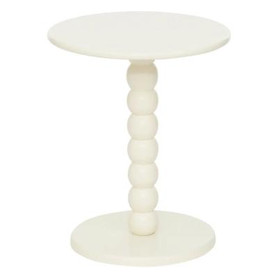 Bijzettafeltje Bologna - wit - D38x H46 cm - plantenpot verhoger/koffie salon tafel - MDF