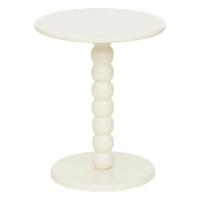 Bijzettafeltje Bologna - wit - D38x H46 cm - plantenpot verhoger/koffie salon tafel - MDF