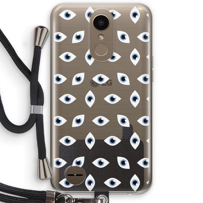 Eyes pattern: LG K10 (2017) Transparant Hoesje met koord