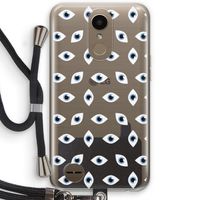 Eyes pattern: LG K10 (2017) Transparant Hoesje met koord