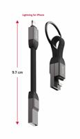 Swissten Magnetische Sleutelhanger Lightning naar USB-A Kabel - 9.7 CM - Zwart