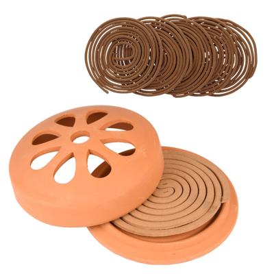 Citronella set - Terracotta houder - 20x navul spiralen - muggen werend