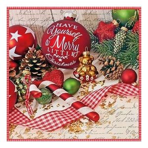 20x Kerst servetten met kerstbal 33 x 33 cm   -