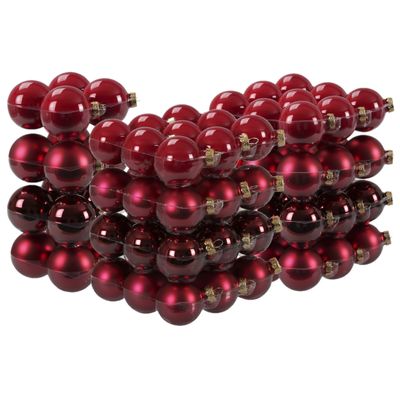88x stuks glazen kerstballen rood/donkerrood 4, 6 en 8 cm mat/glans