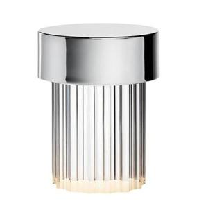 Flos Last Order Fluted tafellamp LED oplaadbaar zilver